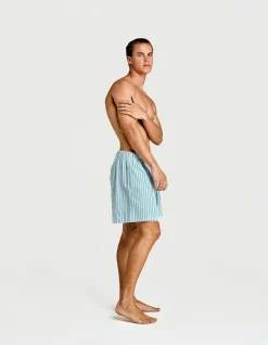 Sleepwear Short Grn / Blu / Wht Stripe