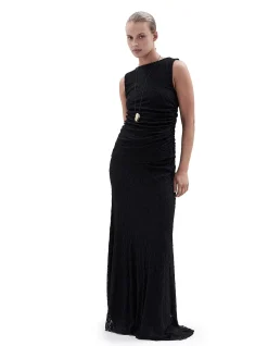 SLEEVELESS LACE RUCHED TOP