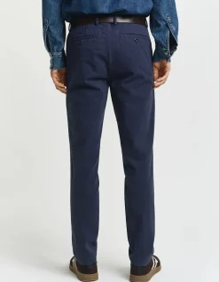 Slim Fit Cotton Herringbone Pants