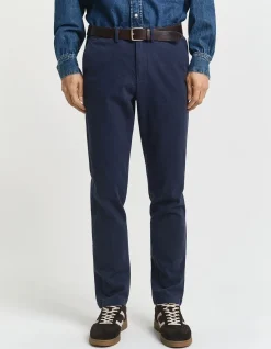 Slim Fit Cotton Herringbone Pants