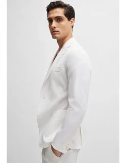 Slim-fit Jacket in Cotton-blend Seersucker