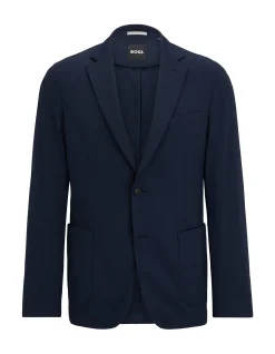 Slim-Fit Jacket in Performance-Stretch Jersey Light Blue