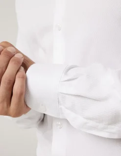 Slim Fit Long Sleeve Textured Dress Shirt