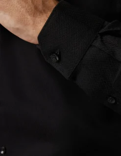 Slim Fit Long Sleeve Textured Dress Shirt