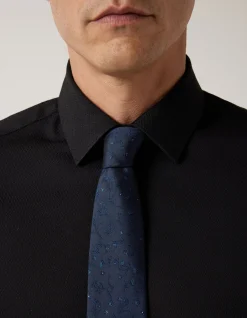 Slim Fit Long Sleeve Textured Dress Shirt