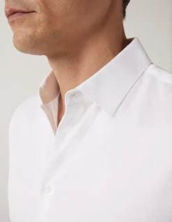 Slim Fit Long Sleeve Textured Dress Shirt
