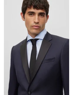 Slim-Fit Tuxedo Jacket in Virgin-Wool Serge
