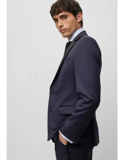 Slim-Fit Tuxedo Jacket in Virgin-Wool Serge