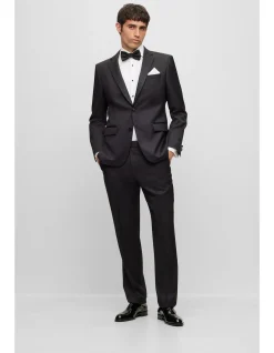 Slim-Fit Tuxedo Jacket in Virgin-Wool Serge