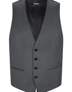 Slim-Fit Waistcoat In Virgin-Wool Serge Dark Blue