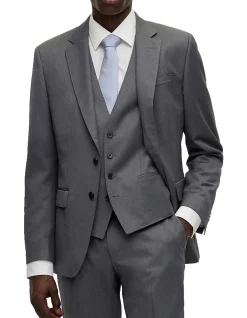 Slim-Fit Waistcoat In Virgin-Wool Serge Dark Blue