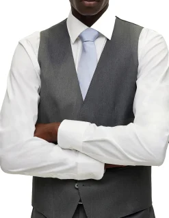 Slim-Fit Waistcoat In Virgin-Wool Serge Dark Blue