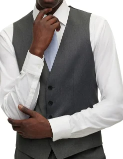 Slim-Fit Waistcoat In Virgin-Wool Serge Dark Blue
