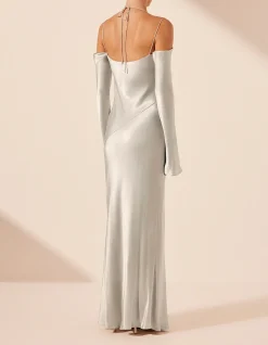 Sofia Off Shoulder Tie Maxi Dress