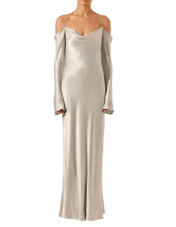 Sofia Off Shoulder Tie Maxi Dress
