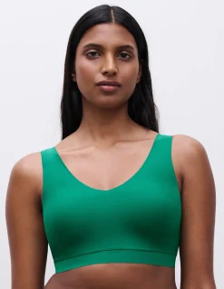 SOFT STRETCH V-NECK PADDED TOP