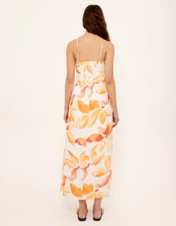 SOLANA SHIRRED MIDI SUNDRESS