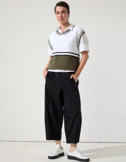 SOLID STRIPE KNIT VEST