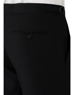 Solidus Side Tab Wool Evening Trouser Black