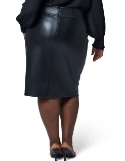 SOMETHING 4 OLIVIA-AURELIA PU MIDI SKIRT