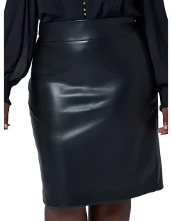 SOMETHING 4 OLIVIA-AURELIA PU MIDI SKIRT