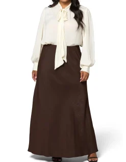 SOMETHING 4 OLIVIA-LUXE SATIN MAXI SKIRT