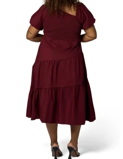 SOMETHING 4 OLIVIA-MILEY ASYMMETRIC MIDI DRESS