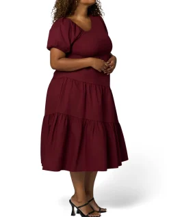 SOMETHING 4 OLIVIA-MILEY ASYMMETRIC MIDI DRESS