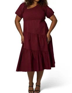 SOMETHING 4 OLIVIA-MILEY ASYMMETRIC MIDI DRESS