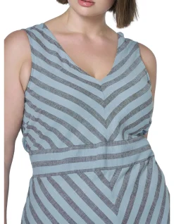 SOMETHING 4 OLIVIA - SAGE STRIPED LINEN MAXI DRESS