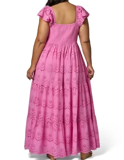 SOMETHING 4 OLIVIA-VIOLET BRODERIE MAXI DRESS