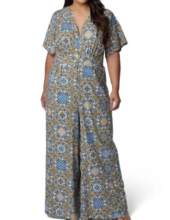 SOMETHING 4 OLIVIA-ZOE LINEN PRINTED JUMPSUIT