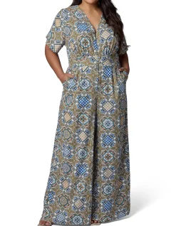 SOMETHING 4 OLIVIA-ZOE LINEN PRINTED JUMPSUIT