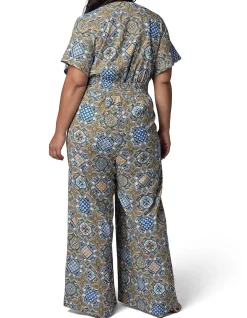 SOMETHING 4 OLIVIA-ZOE LINEN PRINTED JUMPSUIT