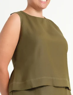 SONNET LINEN SLEEVELESS TOP