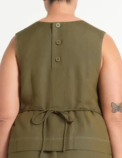 SONNET LINEN SLEEVELESS TOP