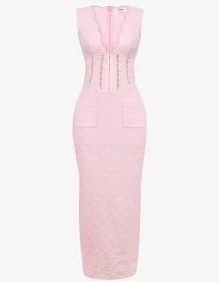 Sophina Maxi Dress with Scalloped Plunge Neckline