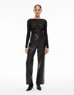 SPLICED PU PANT