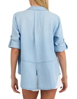Split Back Button Down Shirt