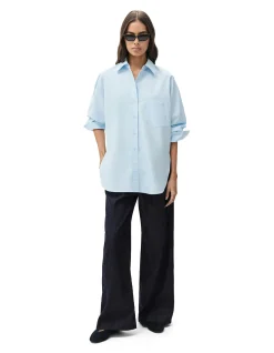 Sporty Relaxed Leg Denim Pull On Pant