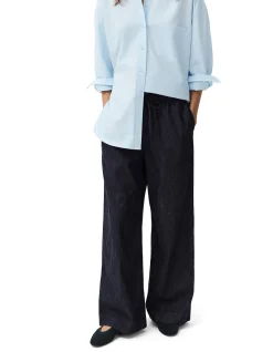 Sporty Relaxed Leg Denim Pull On Pant