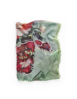 Spring Floral Embellished Scarf