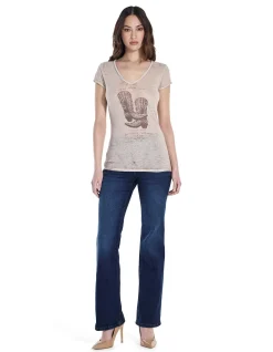 Ss Bling Boots Burnout Vnk T-Shirt