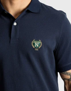 S/S COTTON EMBROIDERED CREST PIQUE POLO