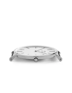 St Mawes 40mm Silver White Dial Watch