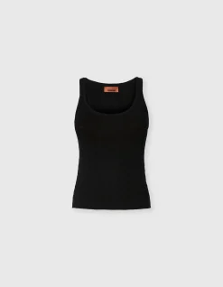 Stretch Chevron Cotton and Viscose Tank Top