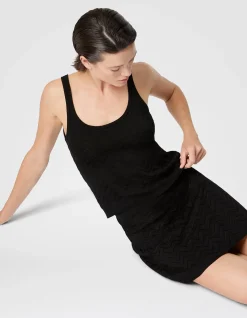 Stretch Chevron Cotton and Viscose Tank Top