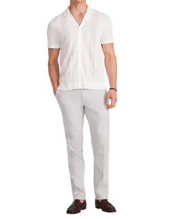 STRETCH LINEN COTTON PANTS