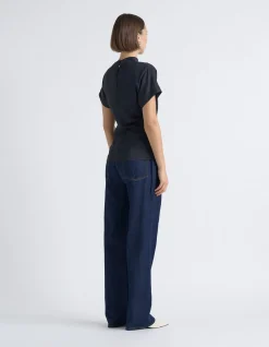 STRETCH VISCOSE DRAPE NECK TOP