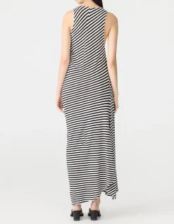 Stripe Asymmetric Tank Dress